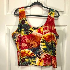 Absolutely It! Multi-colored Tie Dyed Tank Top Size 2X